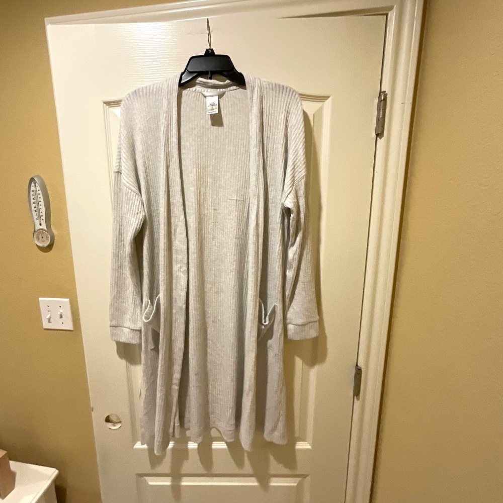 Members Mark Ladies Ribbed Lounge overthrow/cardigan size large